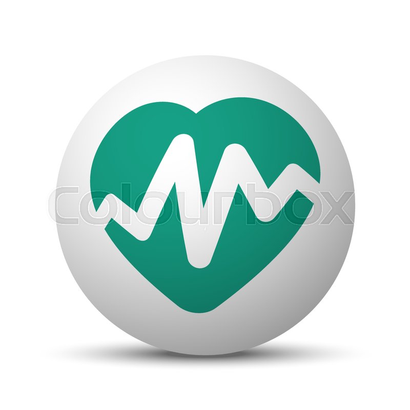 800x800 Green Heart Rate Pulse Icon On White Stock Vector Colourbox