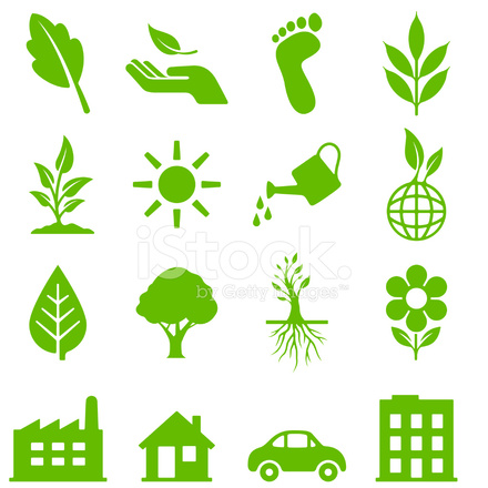 440x440 Green Ecology Icons Stock Vector