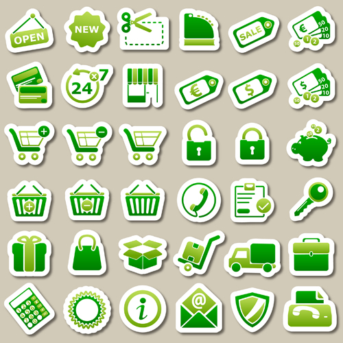 500x500 Different Green Icon Vector Set Free Download