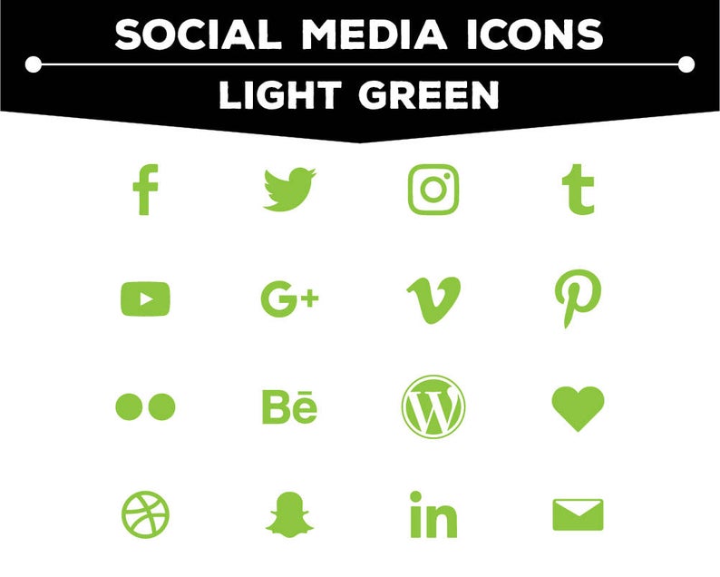794x636 Social Media Icons Light Green Icon Pack Png For Web Etsy