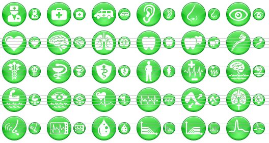 528x281 Green Medical Icon Pack