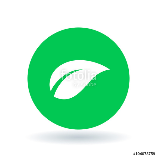 500x500 Leaf Icon Leaf Sign Leaf Symbol White Leaf Icon On Green Circle