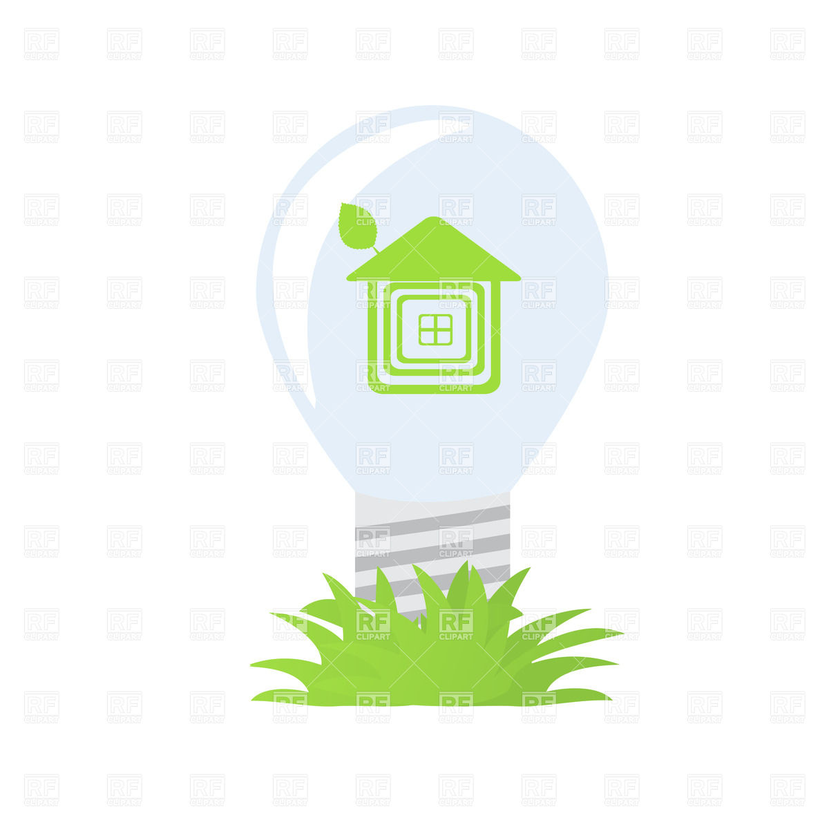 Ecology Green Light Bulb With House Icon Vector Image Of Objects 1200x1200 Ecology Green Light Bulb With House Icon Vector Image Of Objects