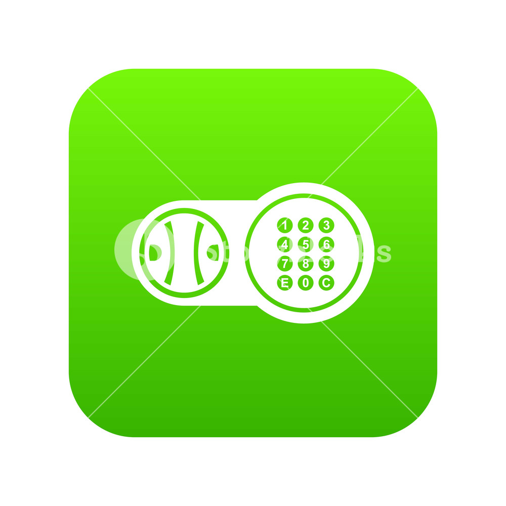 1000x1000 Safe Key Lock Icon Green Vector Isolated On White Background