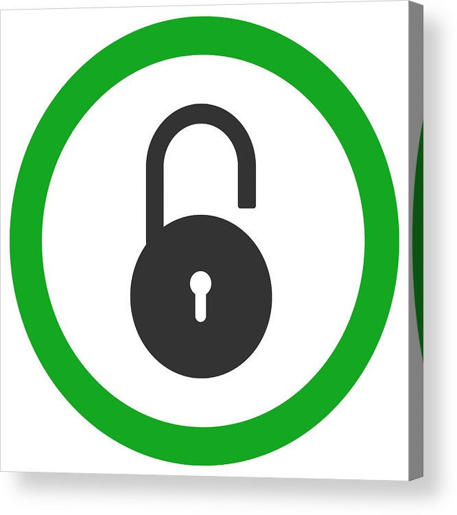 Open Round Lock Icon In Green Circle Vector Sign Acrylic Print 666x750 Open Round Lock Icon In Green Circle Vector Sign Acrylic Print