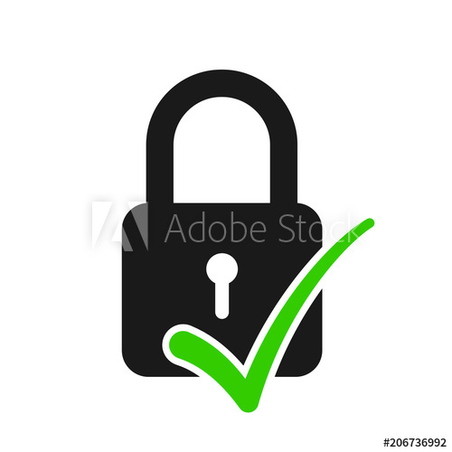 Black Padlock Icon With Green Check Mark Sign Internet Data 500x500 Black Padlock Icon With Green Check Mark Sign Internet Data