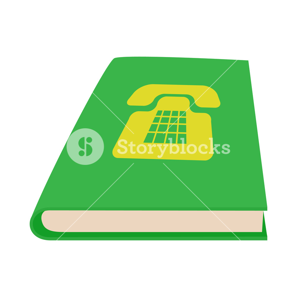 Green Phone Book Icon In Cartoon Style On A White Background 1000x1000 Green Phone Book Icon In Cartoon Style On A White Background