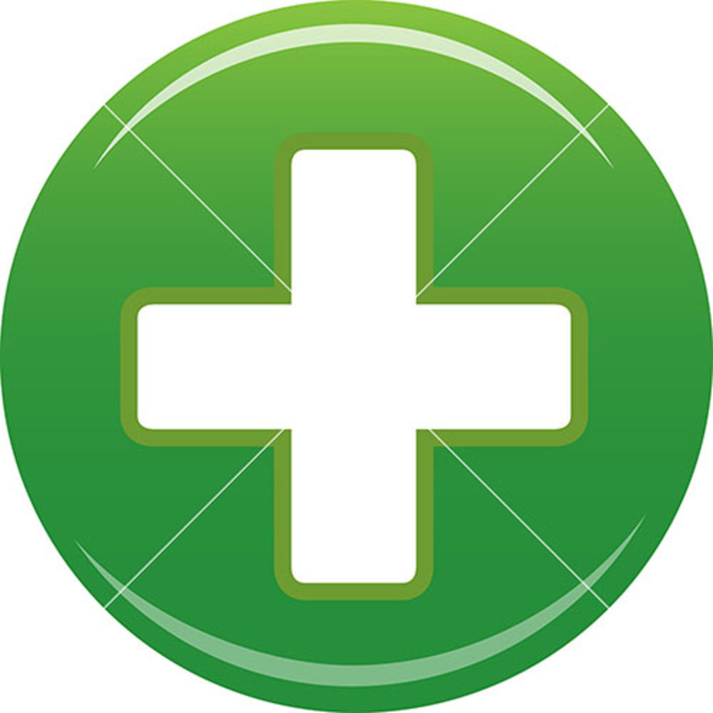 1000x1000 Green Plus Icon On White Background Royalty Free Stock Image