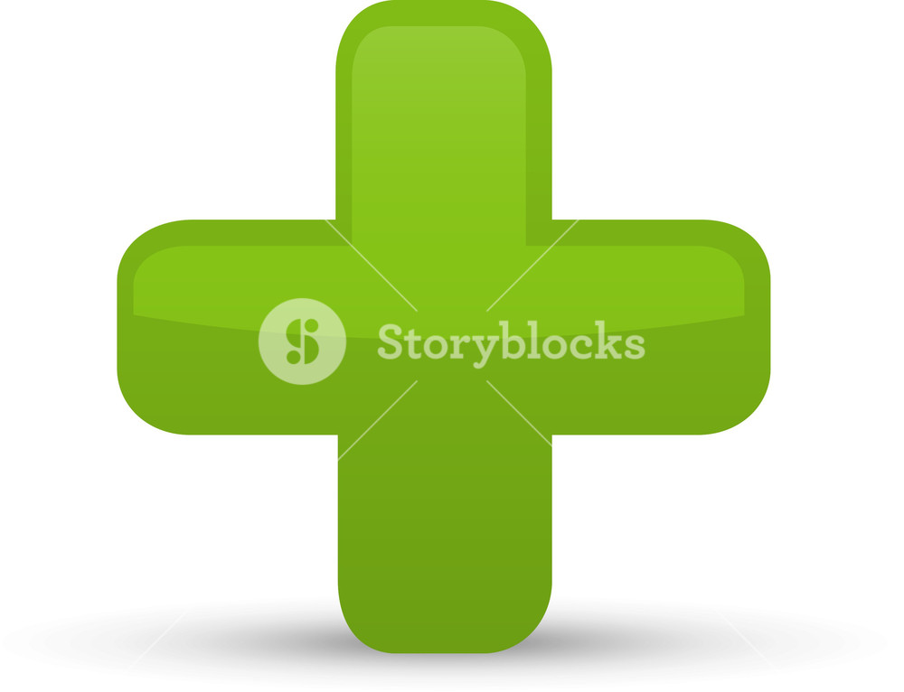 1000x766 Green Plus Lite Communication Icon Royalty Free Stock Image