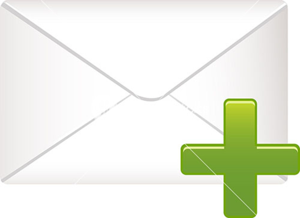 1000x726 Envelope Icon With Green Plus Sign On White Background Royalty