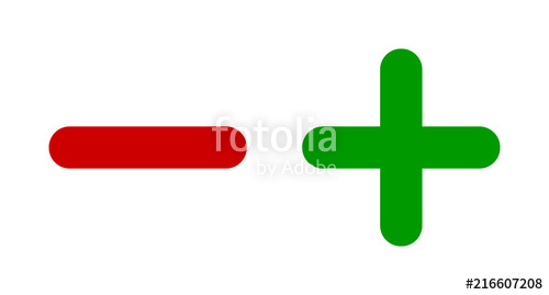 500x269 Minus Plus Sign Icons Negative And Positive Symbols Icon Set