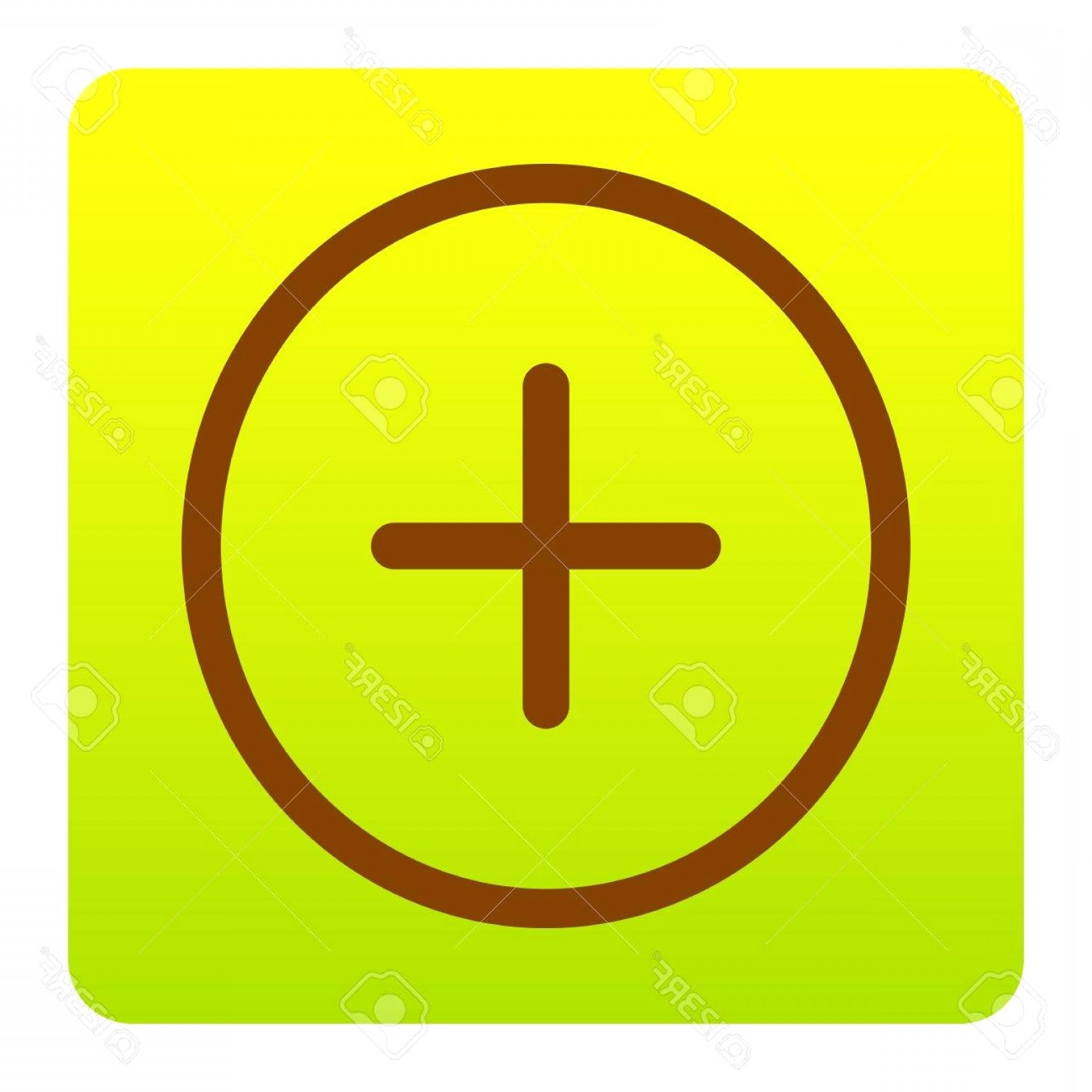 1560x1560 Positive Symbol Plus Sign Vector Brown Icon At Green Yellow
