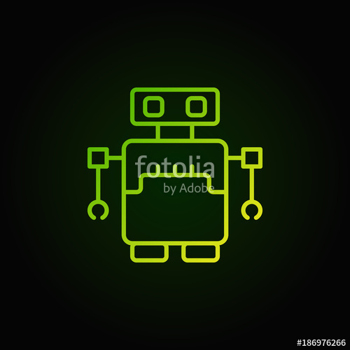 500x500 Robot Concept Green Vector Icon In Outline Style Stock Image