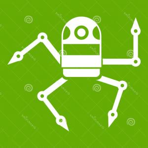 300x300 Spider Robot Icon White Isolated Green Background Vector