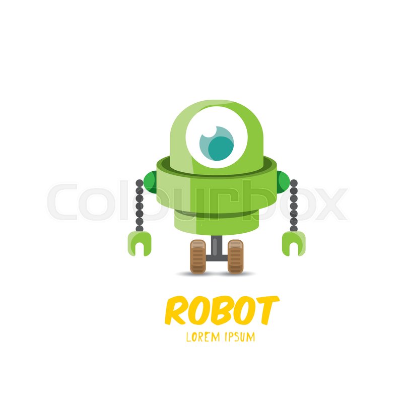 800x800 Vector Cartoon Cute Flat Robot Icon Stock Vector Colourbox