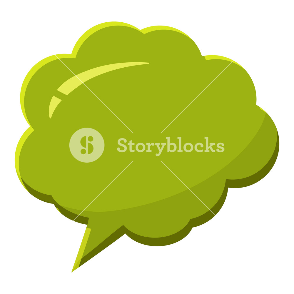 1000x1000 Green Speech Bubble Icon Cartoon Illustration Of Green Speech