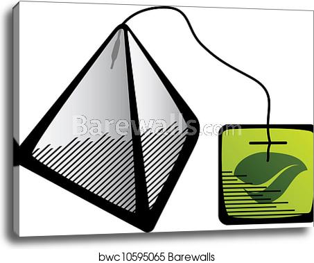 Vector Green Tea Pyramid Bag Icon, Canvas Print Barewalls 453x379 Vector Green Tea Pyramid Bag Icon, Canvas Print Barewalls