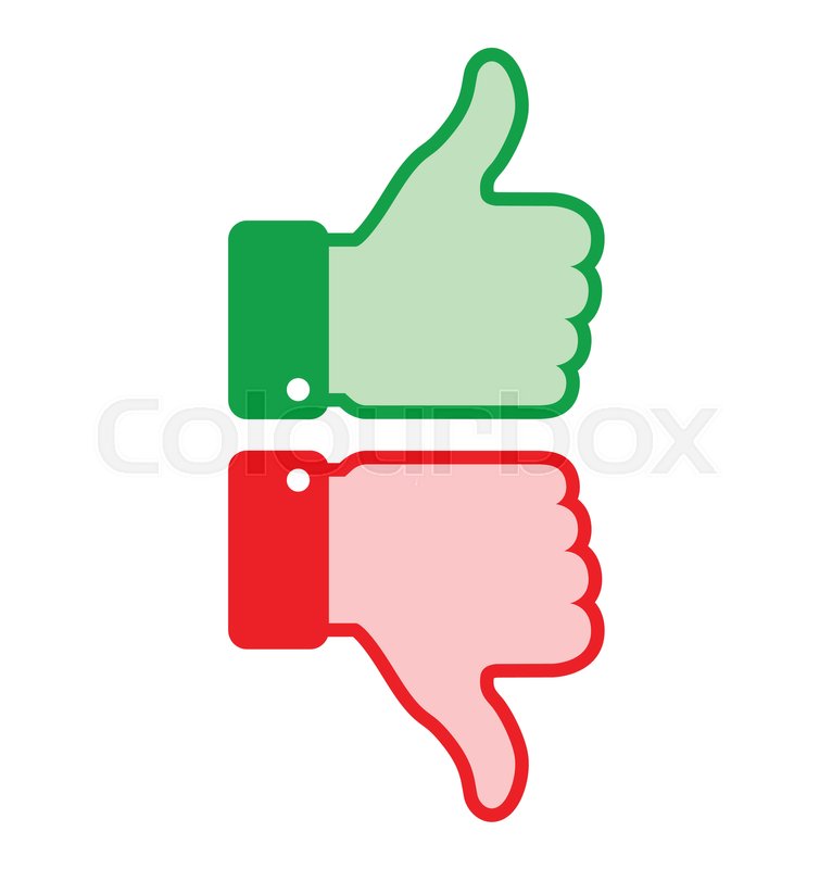 766x800 Set Of Colorful Red Green Thumb Up Stock Vector Colourbox