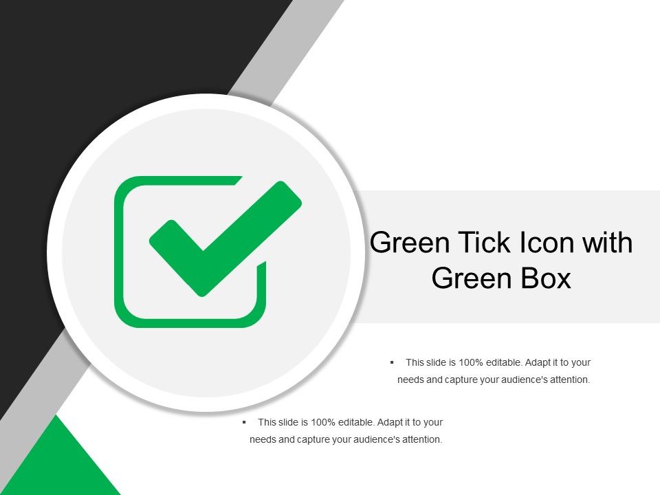 960x720 Green Tick Icon With Green Box Powerpoint Templates Designs