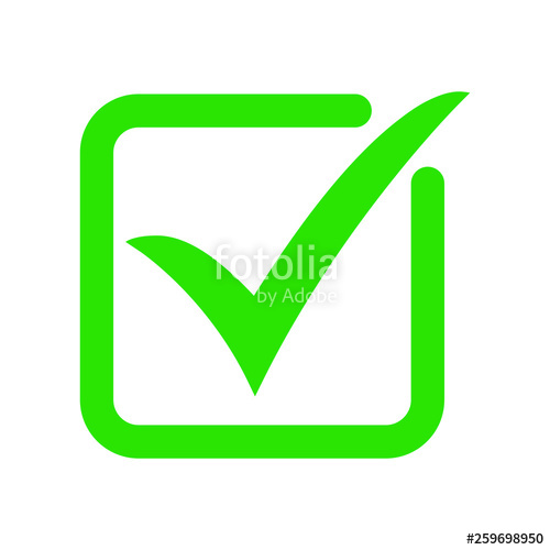 500x500 Green Tick Icon Vector Symbol, Checkmark Isolated On White