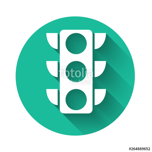 White Traffic Light Icon Isolated With Long Shadow Green Circle 500x500 White Traffic Light Icon Isolated With Long Shadow Green Circle