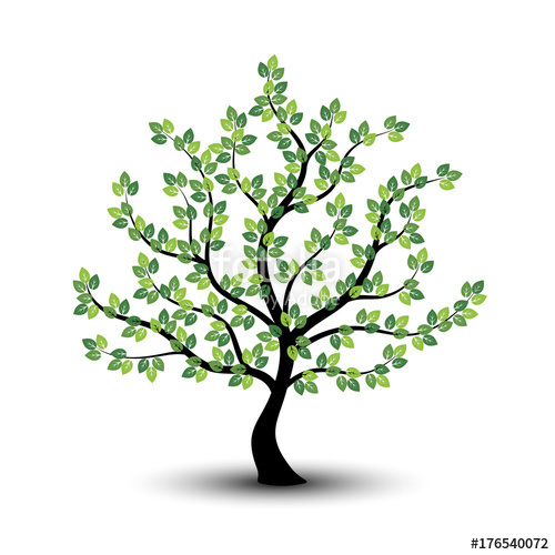 500x500 Green Tree Icon On A White Background Stock Image And Royalty