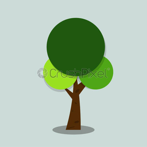500x500 Symbols, Tree Icon Green With Beautiful Leaves,vector Illustration