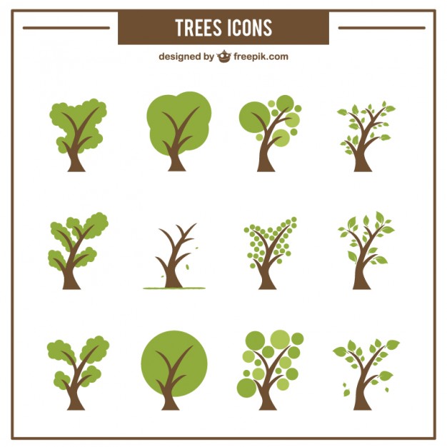 626x626 Collection Of Green Tree Icons Vector Free Download