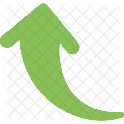 Curved Up Arrow Icon Of Flat Style 256x256 Curved Up Arrow Icon Of Flat Style