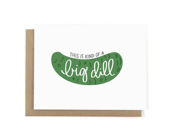 570x451 This Is Kind Of A Big Dill Greeting Card Simple Minimal Icon Etsy
