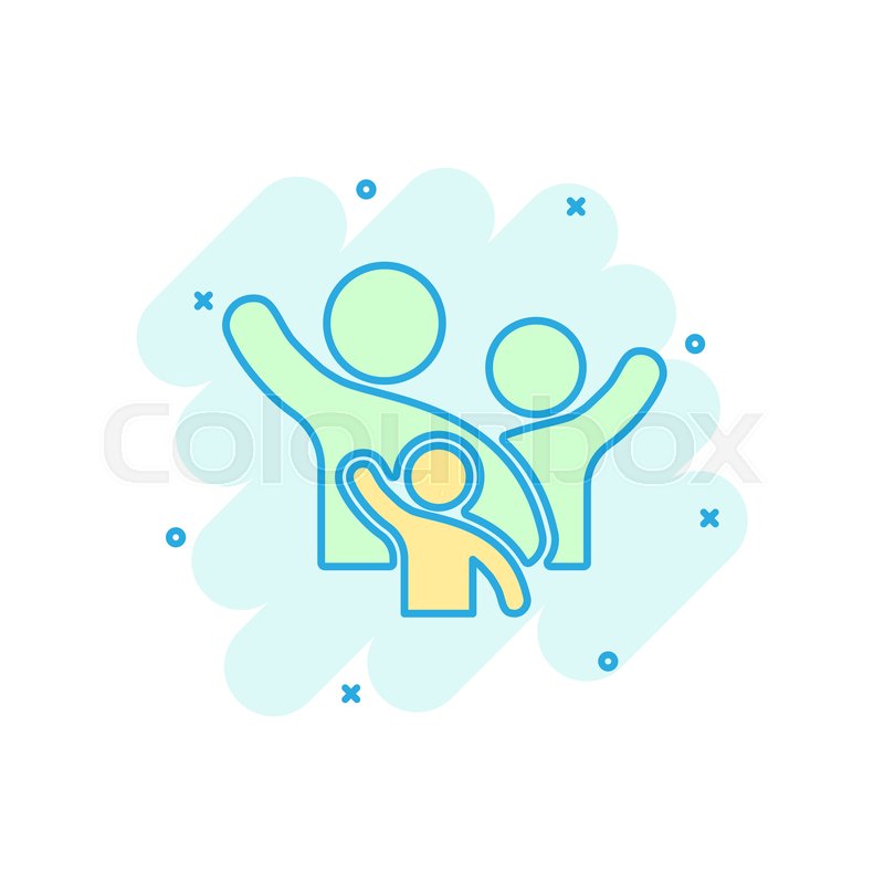 800x800 Family Greeting With Hand Up Icon In Stock Vector Colourbox