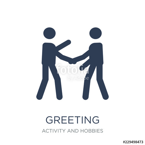 500x500 Greeting Icon Trendy Flat Vector Greeting Icon On White