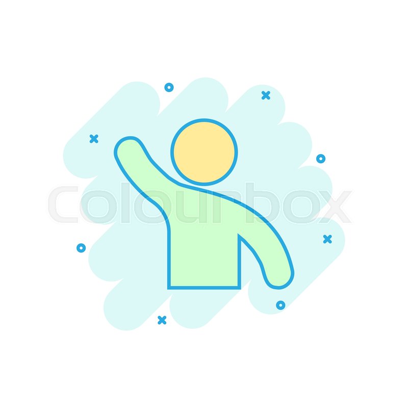 800x800 People Greeting With Hand Up Icon In Stock Vector Colourbox