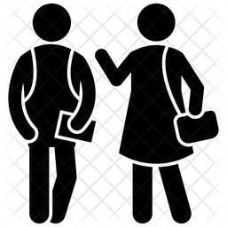 256x256 Students Greeting Icon Of Glyph Style