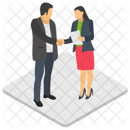 256x256 Business Greeting Icon Of Isometric Style