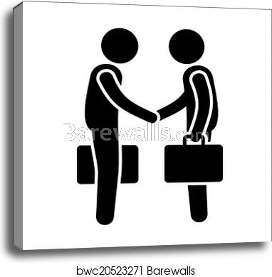 382x390 Business Mans Handshake Greetings Gesture Stick Figure Pictogram