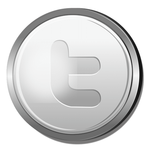 512x512 Twitter In Silver Circle Icon