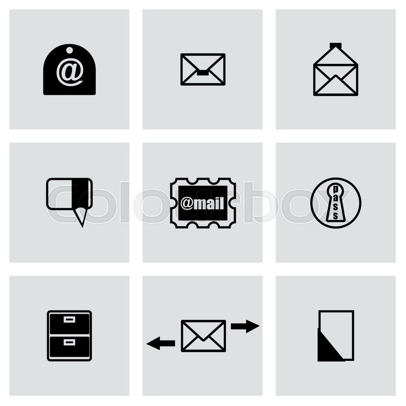 Vector Email Icon Set On Grey Stock Vector Colourbox 800x800 Vector Email Icon Set On Grey Stock Vector Colourbox