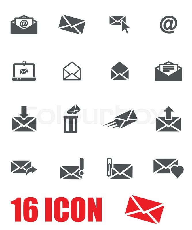 Vector Grey Email Icon Set On White Stock Vector Colourbox 667x800 Vector Grey Email Icon Set On White Stock Vector Colourbox