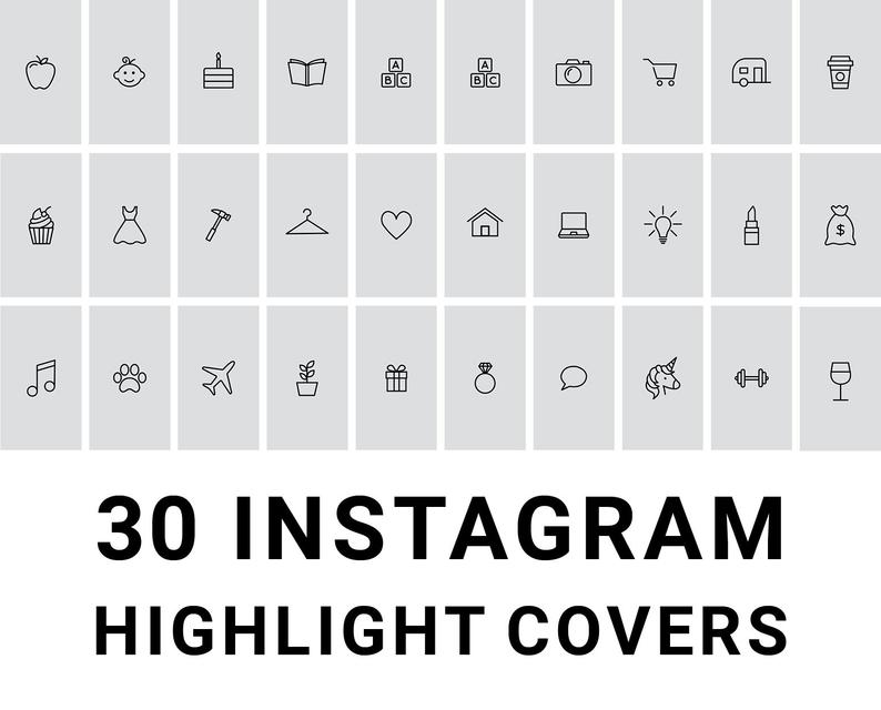 794x640 Instagram Highlight Icons Grey And Black Minimalist Grey Etsy