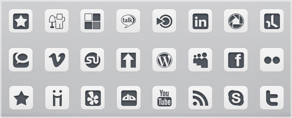 Grey Social Media Icon