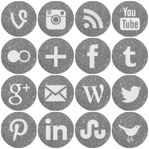 300x300 Free Round Silver Sparkle Social Media Icons
