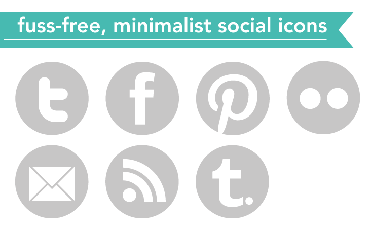 732x460 Grey Round Social Media Icons Images