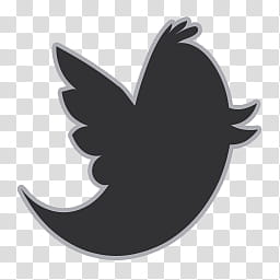 256x256 Flat Gray Icons, Twitter, Black Bird Transparent Background Png