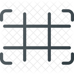 256x256 Grid Icon Of Colored Outline Style