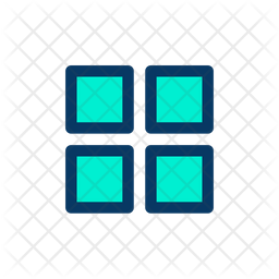 256x256 Grid View Icon Of Colored Outline Style