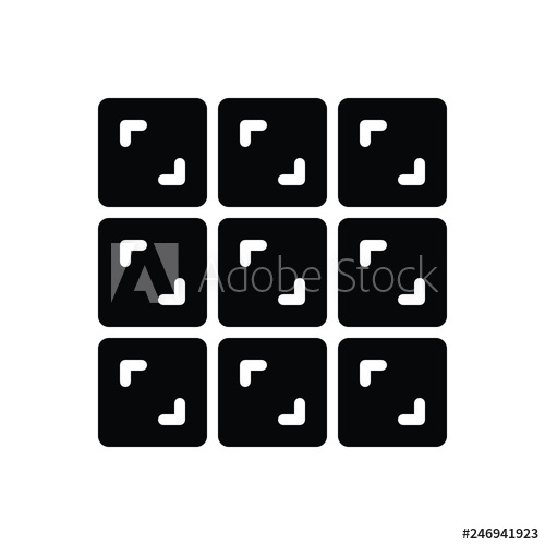 500x500 Black Solid Icon For Grid View