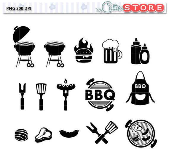 570x554 Items Similar To Sale Bbq Icon Set Clipart Backyard Grill