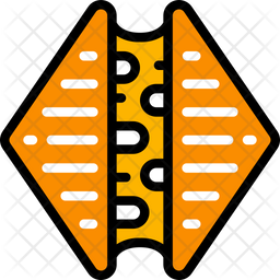 256x256 Grilled Cheese Sandwich Icon Of Colored Outline Style