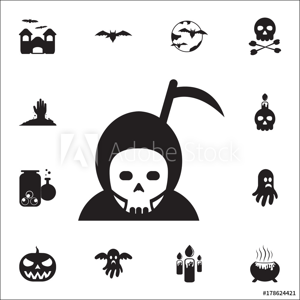 1000x1000 Fotografia Hallowen Grim Reaper Icon Set Of Halloween Icons